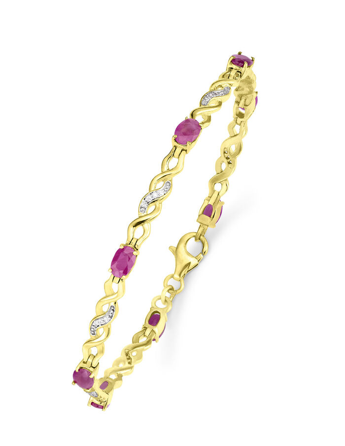 Armband mit Rubin und Zirkonia 