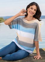 Pullover in Garnmix mit Glanzeffekt 