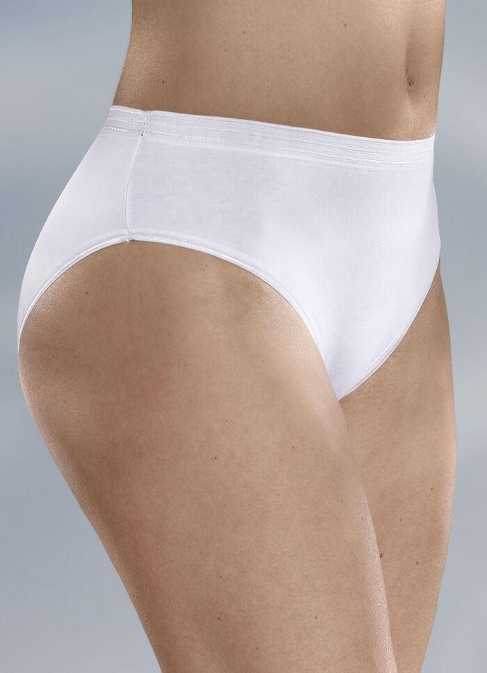 Fünferpack Slips mit glänzenden Abschlüssen 3X SCHWARZ, 2X WEISS