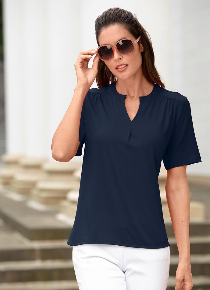 Shirt-Tunika mit Stehkragen MARINE