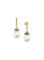 Exquisite Eleganz Ohrstecker mit Süsswasser-Zuchtperlen und Edelsteinen 