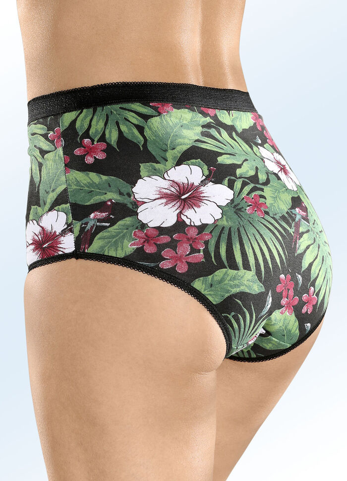 Fünferpack Slips mit Dschungeldessin