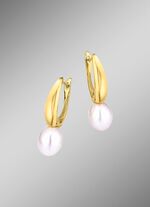 Tropfenf&ouml;rmige Ohrringe mit S&uuml;sswasser-Zuchtperlen 