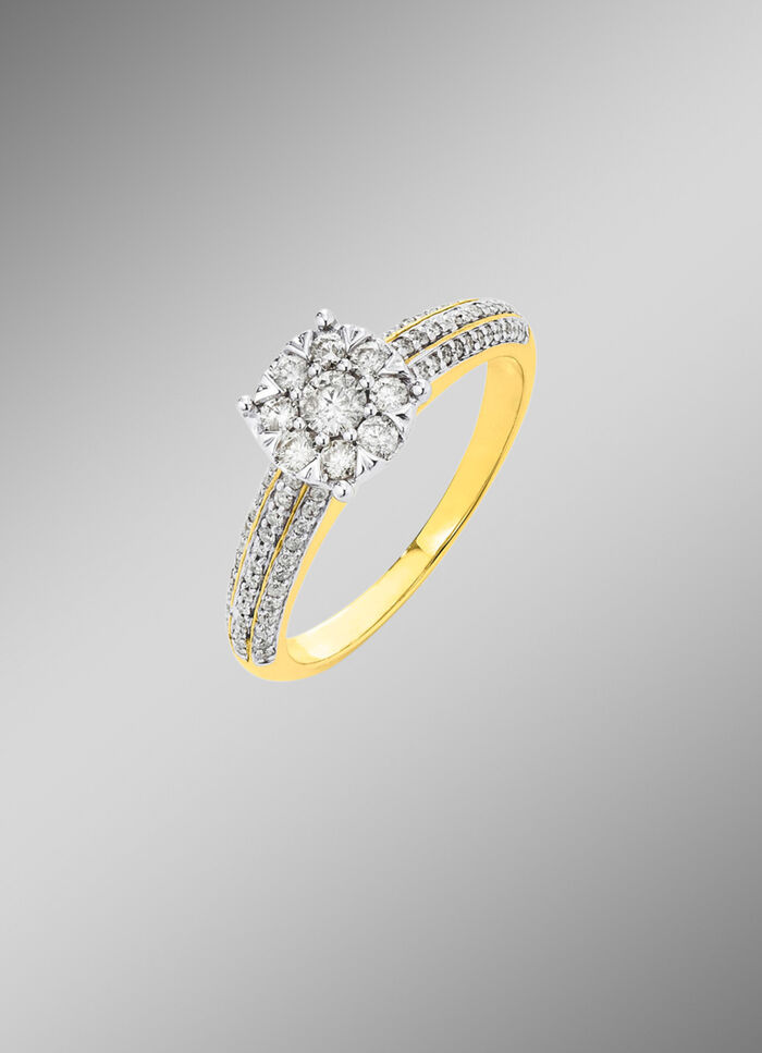 Attraktiver Damenring mit Brillanten 