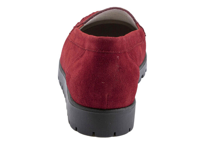 Waldläufer Mokassin-Slipper mit Glitzer-Applikationen RUBINROT