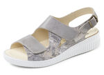 ELENA EDEN, bequeme Damen-Sandalen, Weite H, mit herausnehmbarem Fussbett GRAU-BEIGE