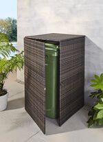 Mülltonnenschrank aus witterungsbeständigem Kunststoffgeflecht BRAUN