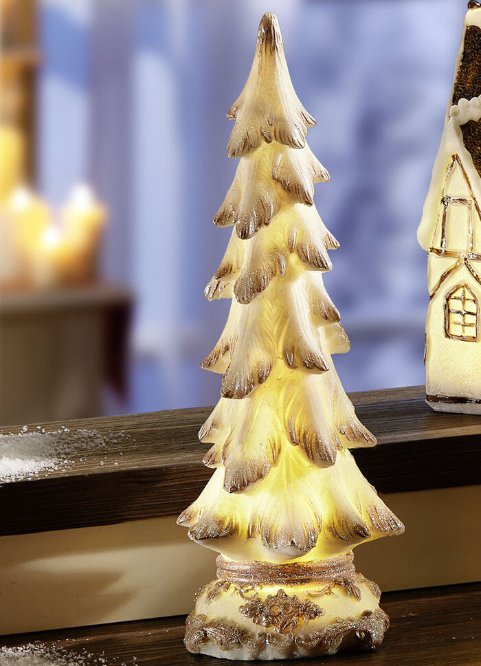 Beleuchtete Deko-Figuren aus Polyresin WEISS