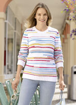 Pullover in Strick- und Mustermix 