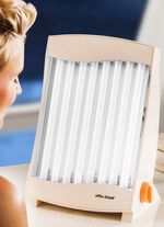 Gesichtssolarium f&uuml;r eine angenehme Br&auml;unung PFIRSICH-WEISS