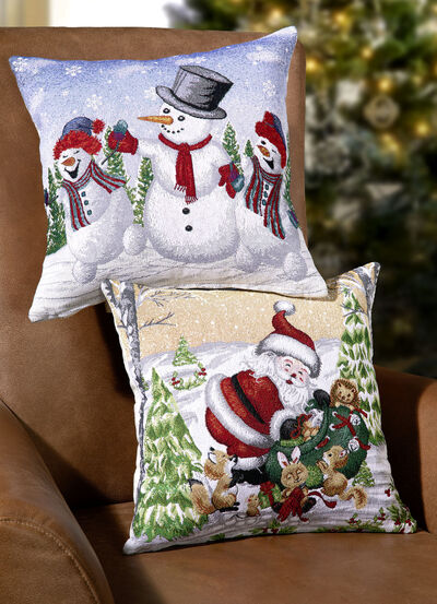 Kissenbezug aus Gobelin mit Reissverschluss 