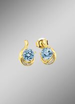 Strahlender Glanz: Ohrringe mit Blautopas und synth. Zirkonia 