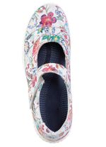 Slipper aus floral bedrucktem Leder 