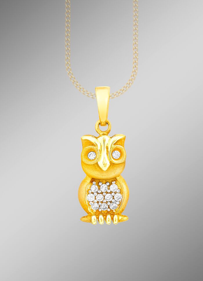 S&uuml;sser Eulen-Anh&auml;nger mit Zirkonia 