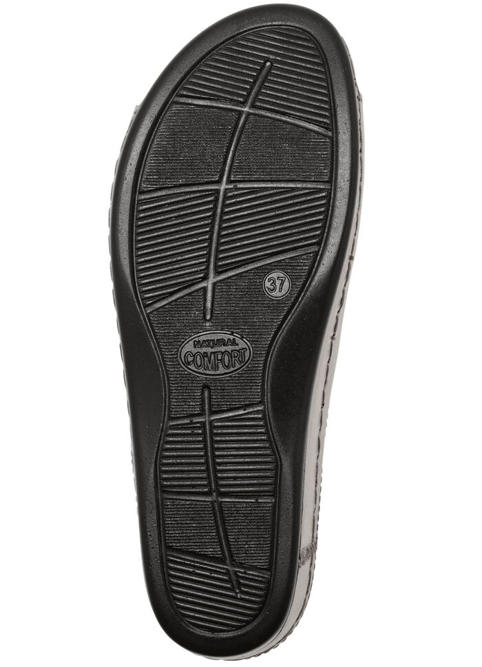 Pantolette mit Leder-Tieffussbett 