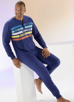 Pyjama mit Knopfleiste und Druckmotiv 