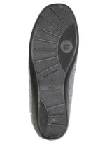 Klassische Damen-Hausschuhe, mit Gummizug GRAU-MARINE