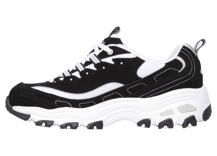 SKECHERS, sportliche Damen-Sneaker, mit herausnehmbarem Fussbett SCHWARZ-WEISS