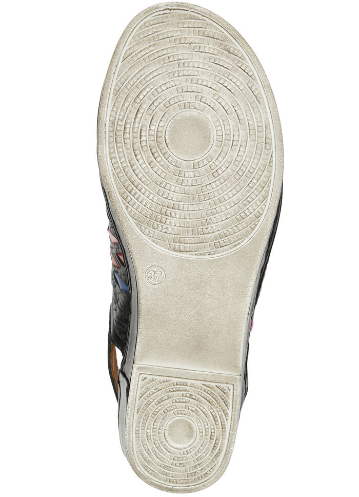 Gemini Sandalette mit raffinierten, bunten Flechtdurchzügen SCHWARZ