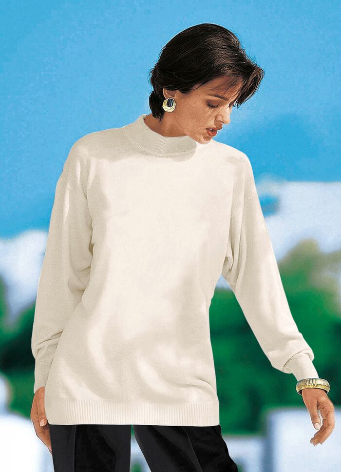 Pullover in Feinstrick mit Schurwolle NATURWEISS