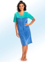 Hauskleid mit Schmucksteinzier HELLBLAU-MINT