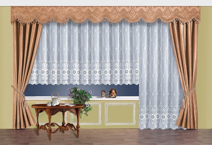 &Uuml;bervorhang mit Universalschienenband BEIGE