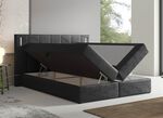 Boxspringbett mit LED-Beleuchtung und Topper ANTHRAZIT