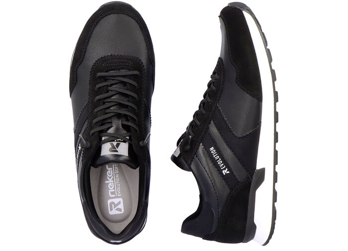 Schnür-Sneaker mit herausnehmbarem Textilfussbett SCHWARZ