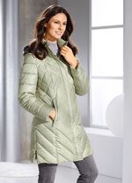 Daunen-Kurzmantel mit abnehmbarer Kapuze 