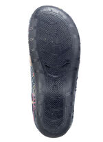 Laurina Pantoffel aus Textilmaterial mit bunter Blumenstickerei BLAU