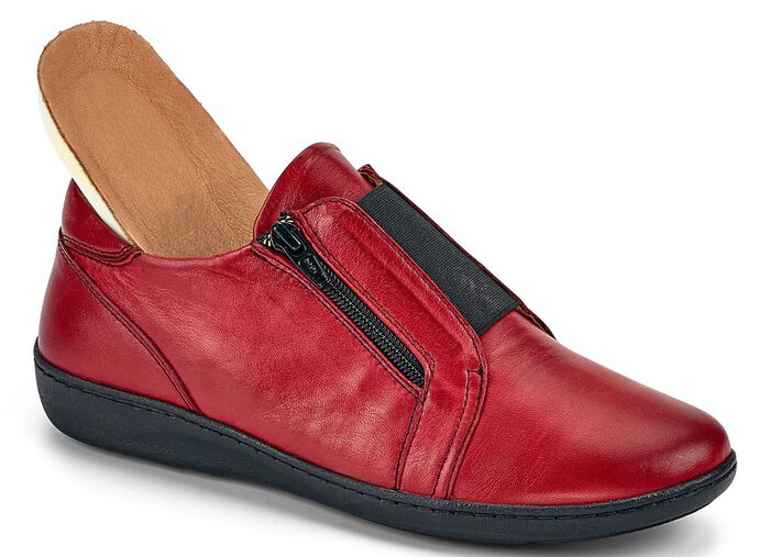 Gemini Slipper mit praktischem Gummizug RUBINROT