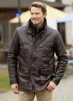 Lederjacke mit angedeutetem Gileteinsatz
