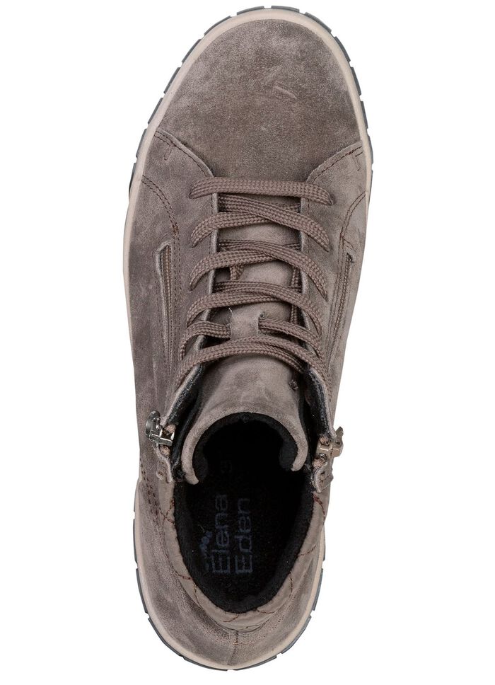 ELENA EDEN Schn&uuml;r-Bootie mit zwei Seitenreissverschl&uuml;ssen TAUPE