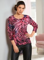 Pullover in weichem Feinstrick PINK-MULTICOLOR