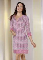 Laurina Nachthemd mit 3/4 langen &Auml;rmeln und tollem Mustermix 