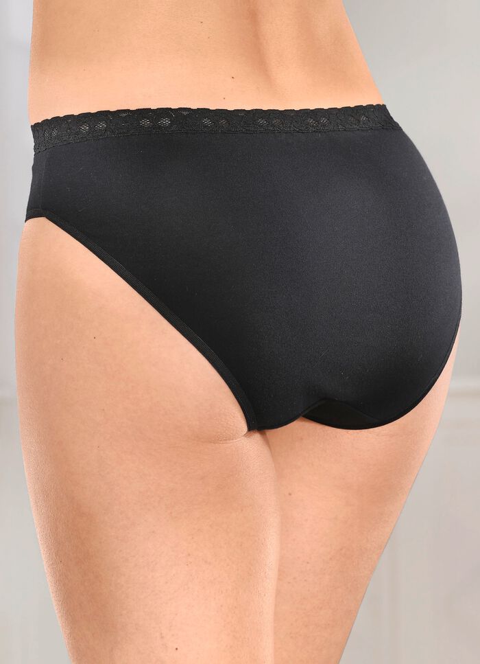 Viererpack Slips mit Elastikspitzenbund 