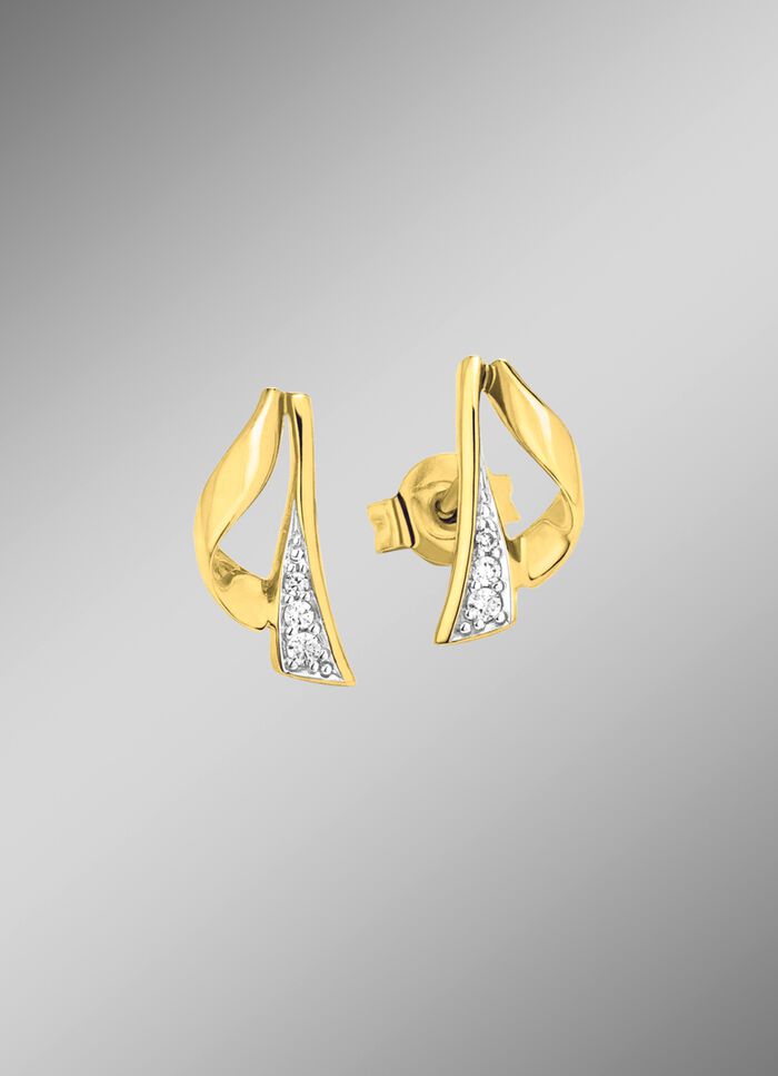 Ohrstecker in Bicolor mit 6 Brillanten 