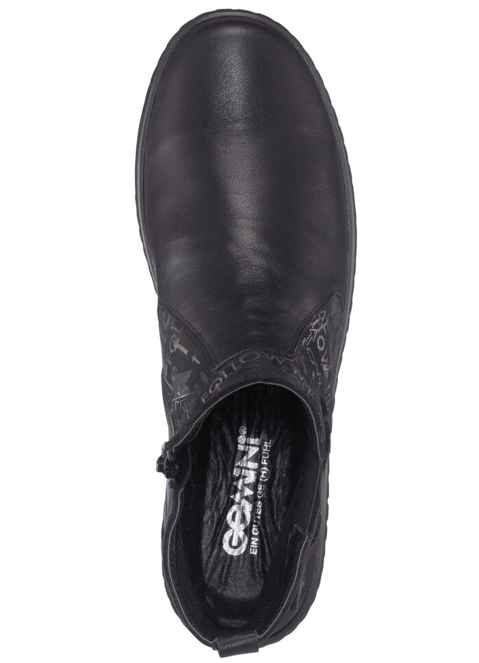 Gemini Stiefelette aus teilweise bedrucktem Rind-Nappaleder SCHWARZ