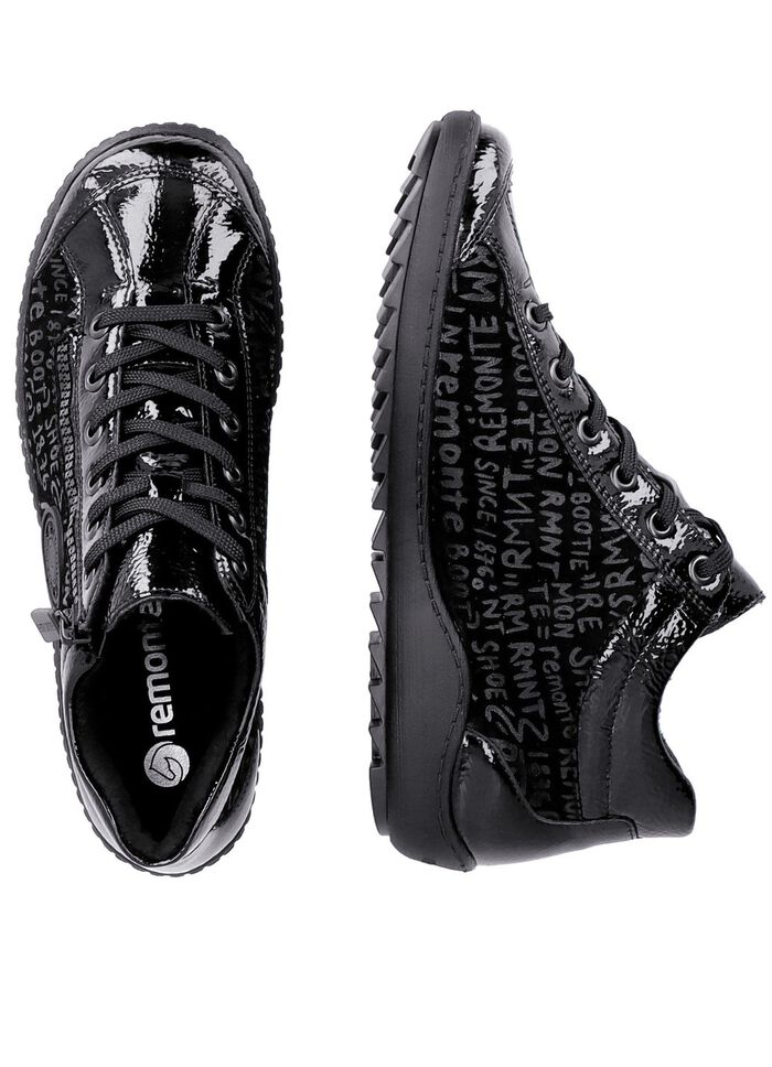 Remonte Schn&uuml;r-Bootie aus Crashlack 