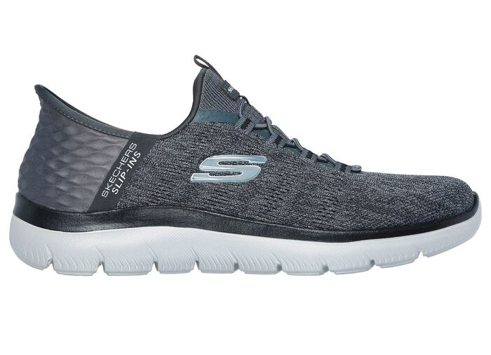 SKECHERS, Herren-Sneaker, mit geformter Slip-Ins Fersenplatte ANTHRAZIT