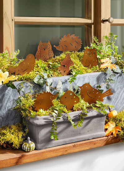 Dekostecker aus gerostetem Metall, 8er-Set 