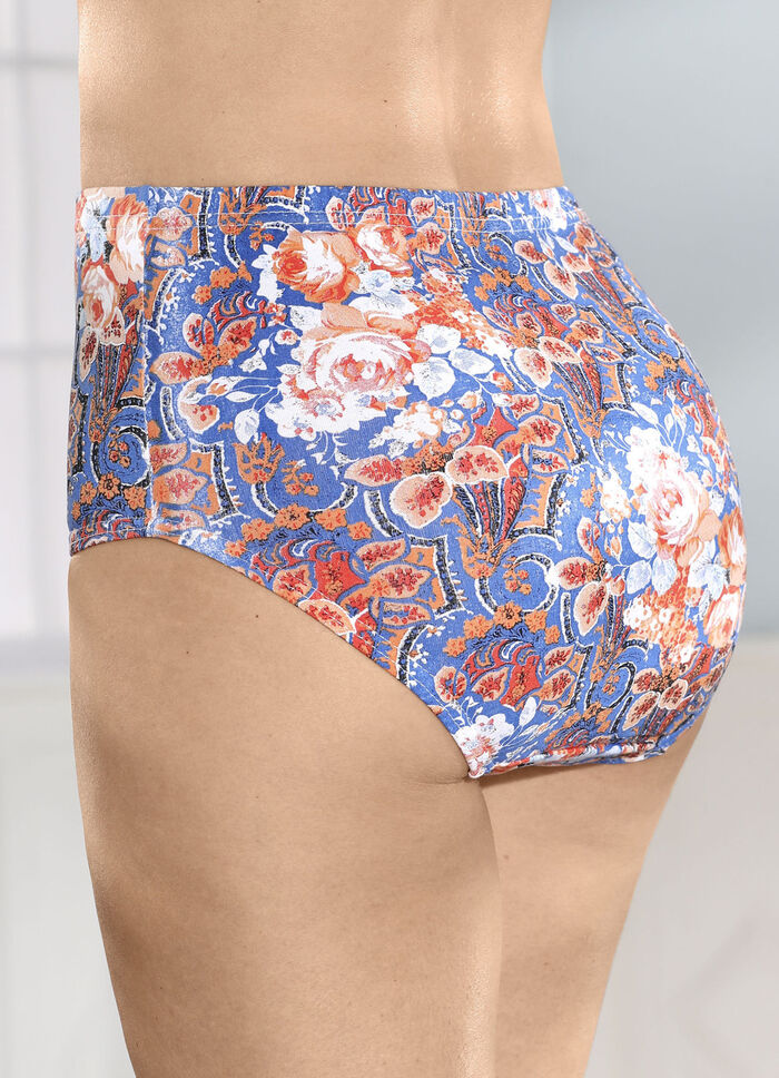 Fünferpack Slips mit buntem Druckdessin 