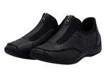 Rieker, klassische Damen-Slipper, mit Reissverschluss SCHWARZ