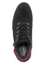 Schn&uuml;r-Bootie mit praktischem Seiteneissverschluss SCHWARZ-ROT