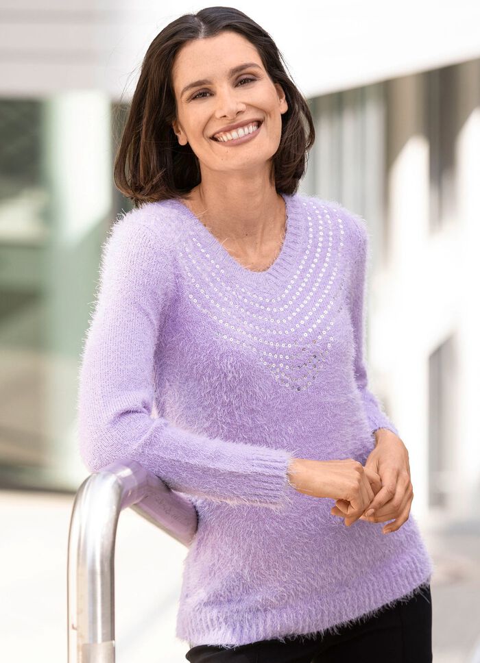 Pullover aus superweichem Effektgarn FLIEDER