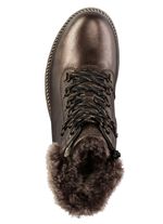 Remonte Schnür-Stiefelette mit Plüschkragen DUNKELBRONZE
