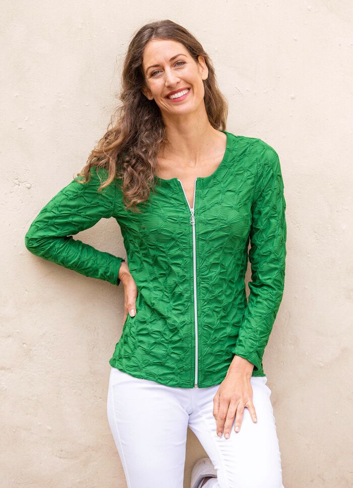 Shirtjacke mit durchgehendem Reissverschluss 