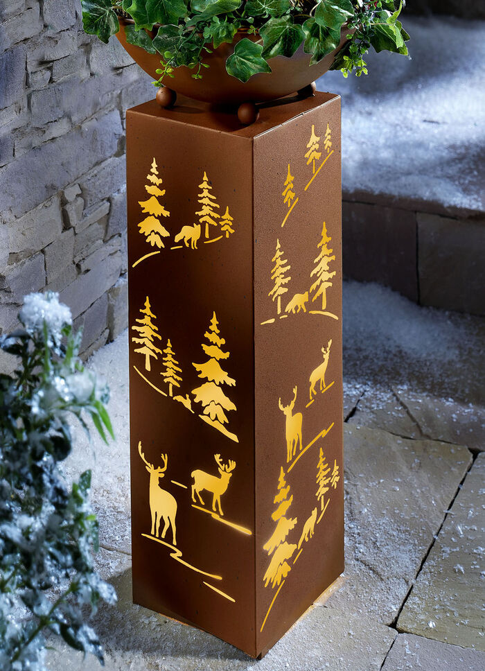 «EASYmaxx» Dekosäule mit Pflanzschale Weihnachten 