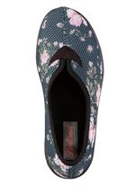 Bequeme Damen-Hausschuhe, Weite H, aus floral bedrucktem Meshmaterial 