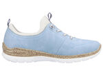 Rieker Sneaker mit Elastik-Zierschnürung HELLBLAU-WEISS